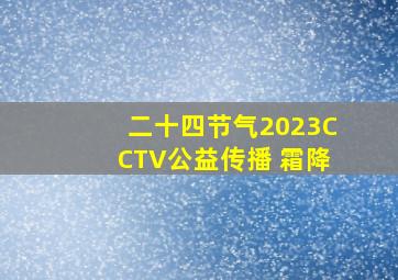 二十四节气2023CCTV公益传播 霜降